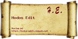 Hodos Edit névjegykártya